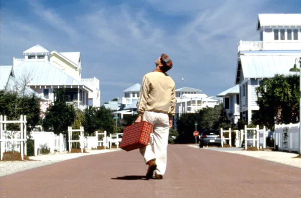 Truman Walking on the Street